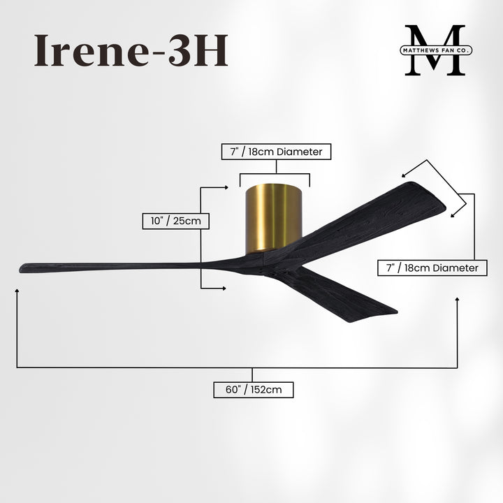 Matthews Fan Company Irene-3H 60" Flush Mounted Ceiling Fan