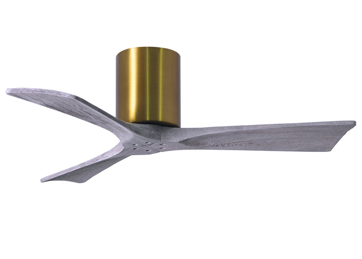 Matthews Fan Company Irene-3H 42" Flush Mounted Ceiling Fan Ceiling Hugger Fans Matthews Fan Company 42" Brushed Brass Barnwood Tone