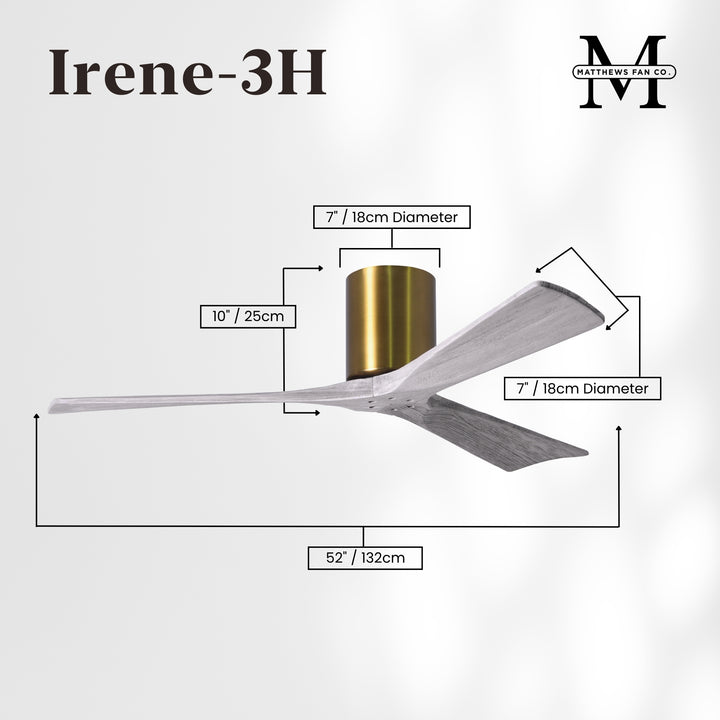 Matthews Fan Company Irene-3H 52" Flush Mounted Ceiling Fan
