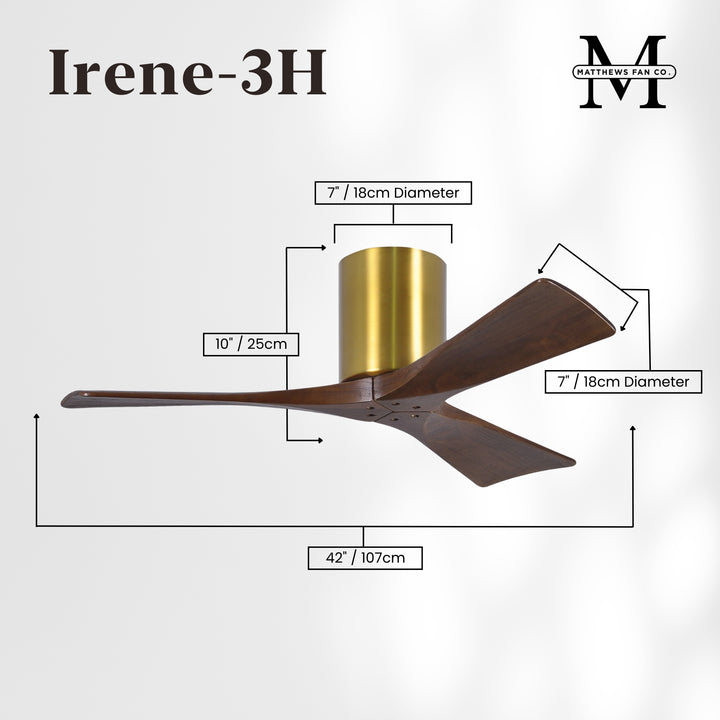 Matthews Fan Company Irene-3H 42" Flush Mounted Ceiling Fan