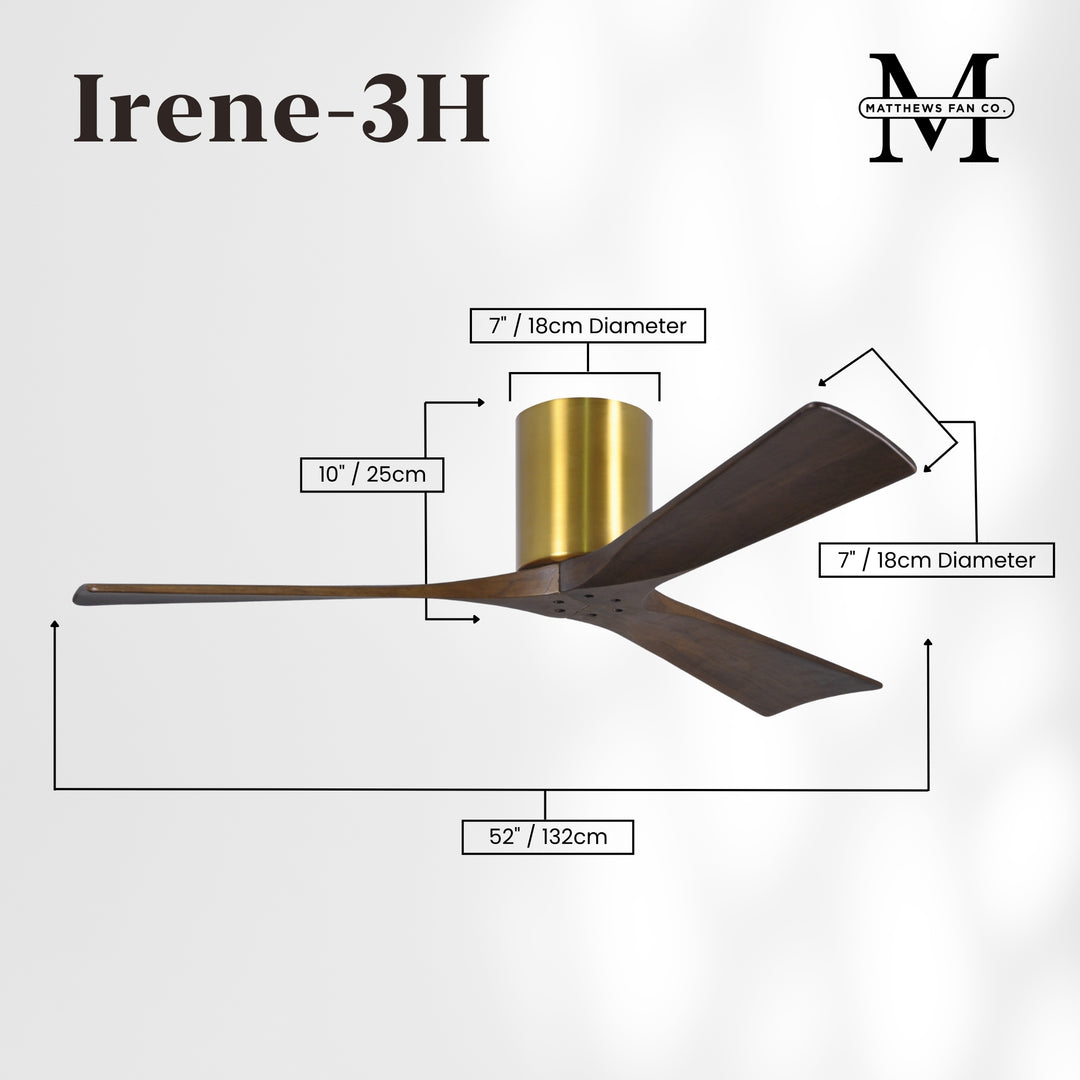 Matthews Fan Company Irene-3H 52" Flush Mounted Ceiling Fan