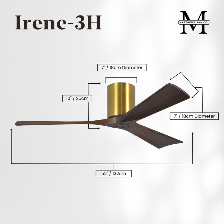 Matthews Fan Company Irene-3H 52" Flush Mounted Ceiling Fan