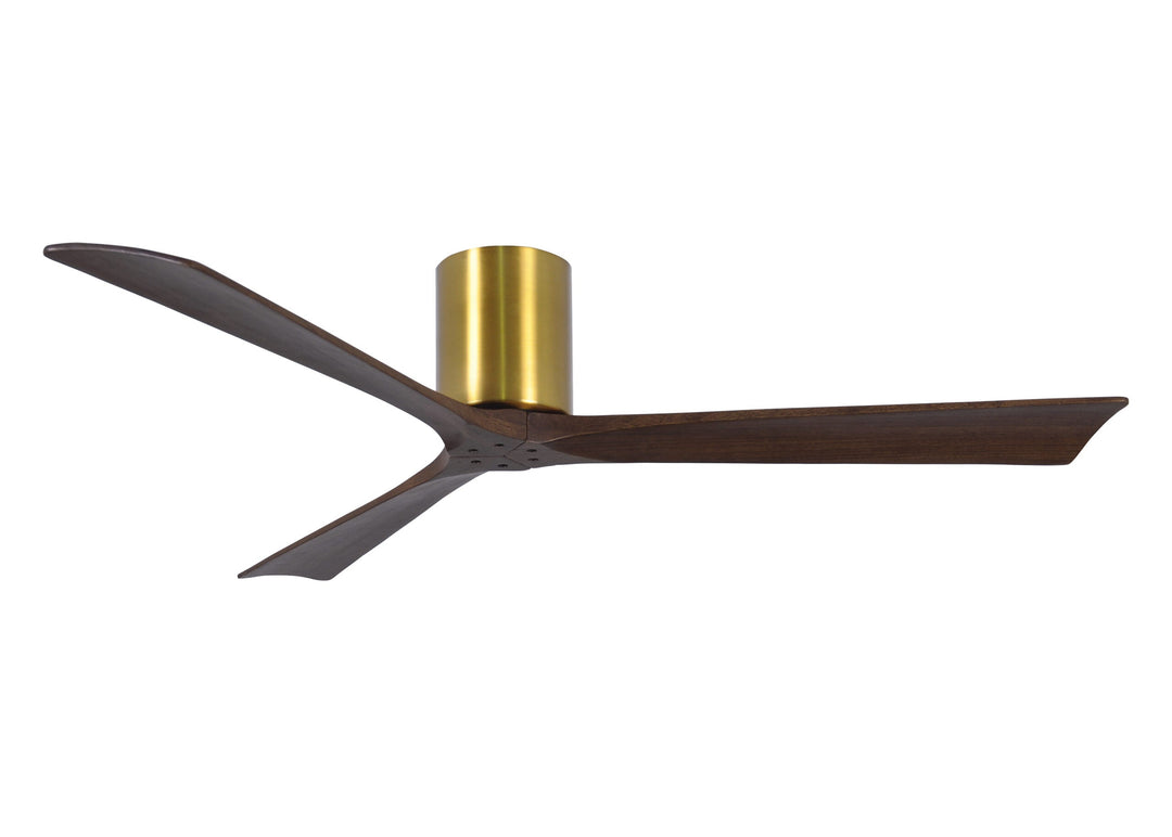 Matthews Fan Company Irene-3H 60" Flush Mounted Ceiling Fan Indoor Ceiling Fans Matthews Fan Company 60" Brushed Brass Walnut Tone