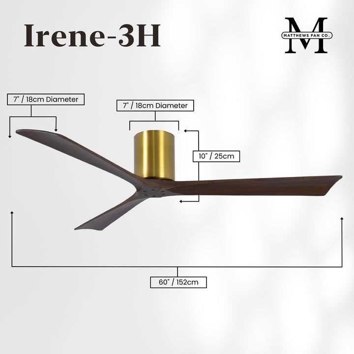 Matthews Fan Company Irene-3H 60" Flush Mounted Ceiling Fan