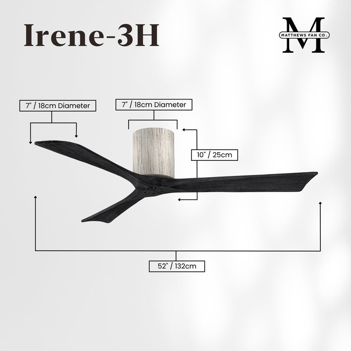 Matthews Fan Company Irene-3H 52" Flush Mounted Ceiling Fan