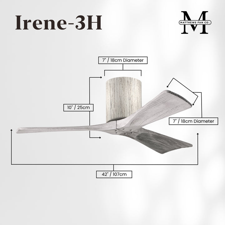 Matthews Fan Company Irene-3H 42" Flush Mounted Ceiling Fan