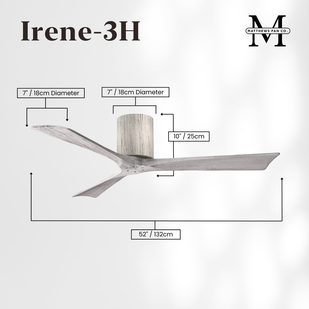 Matthews Fan Company Irene-3H 52" Flush Mounted Ceiling Fan