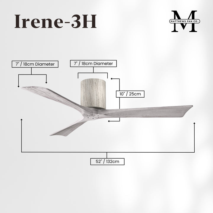 Matthews Fan Company Irene-3H 52" Flush Mounted Ceiling Fan