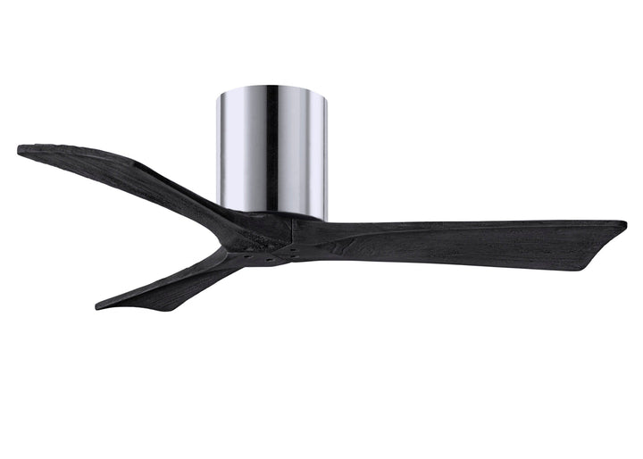 Matthews Fan Company Irene-3H 42" Flush Mounted Ceiling Fan Ceiling Hugger Fans Matthews Fan Company 42" Polished Chrome Matte Black
