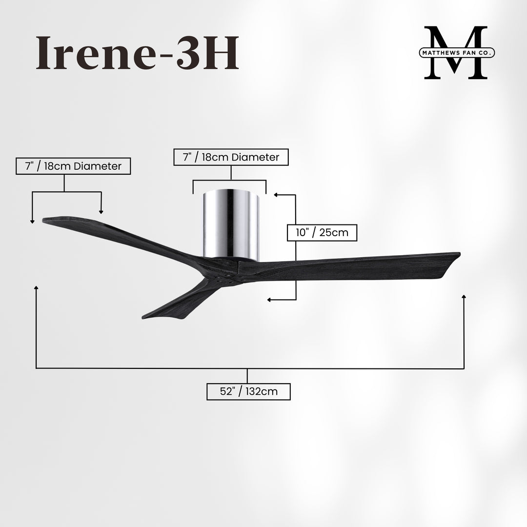 Matthews Fan Company Irene-3H 52" Flush Mounted Ceiling Fan