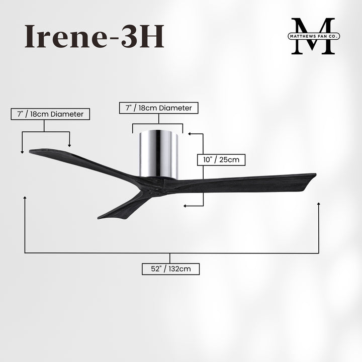 Matthews Fan Company Irene-3H 52" Flush Mounted Ceiling Fan