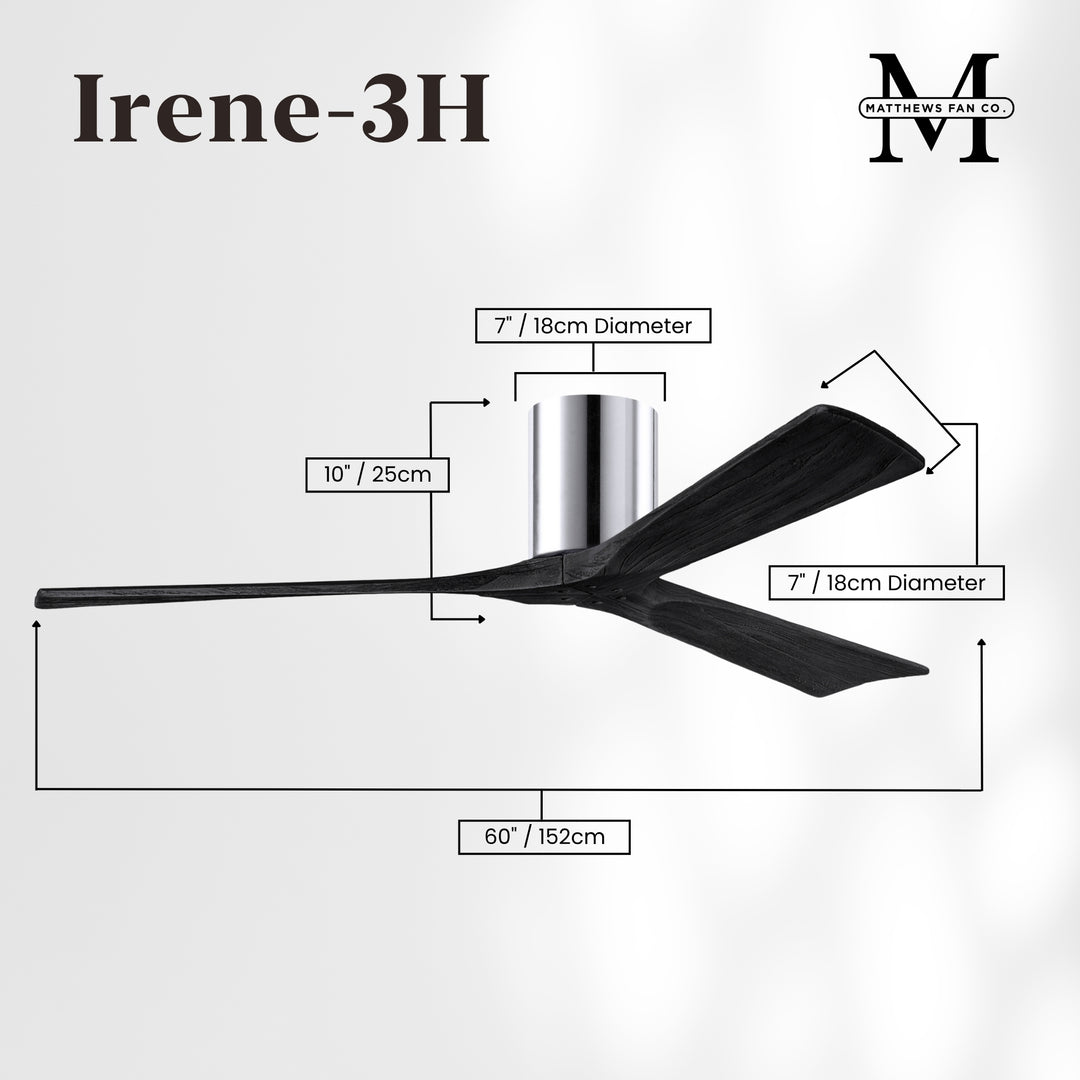 Matthews Fan Company Irene-3H 60" Flush Mounted Ceiling Fan