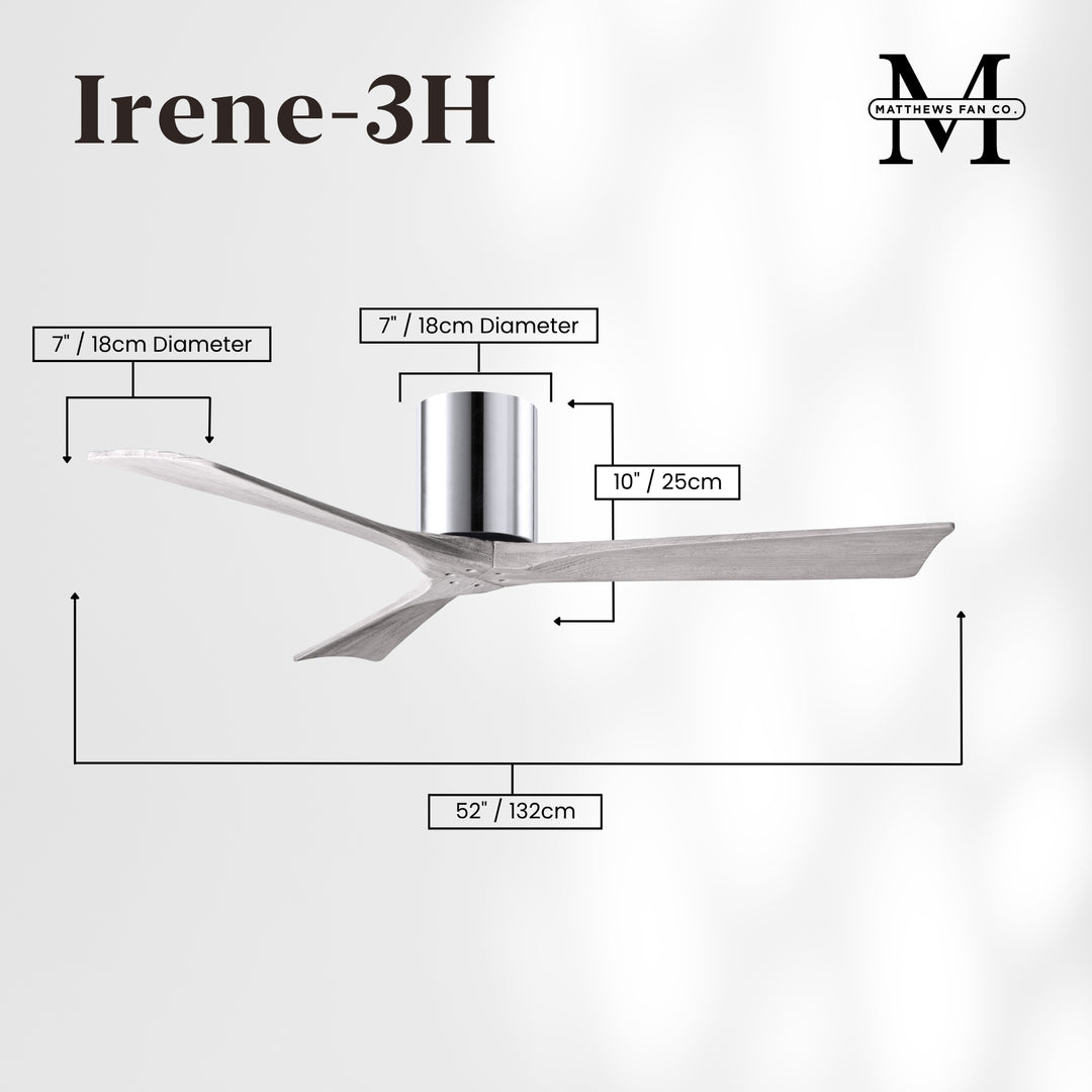 Matthews Fan Company Irene-3H 52" Flush Mounted Ceiling Fan