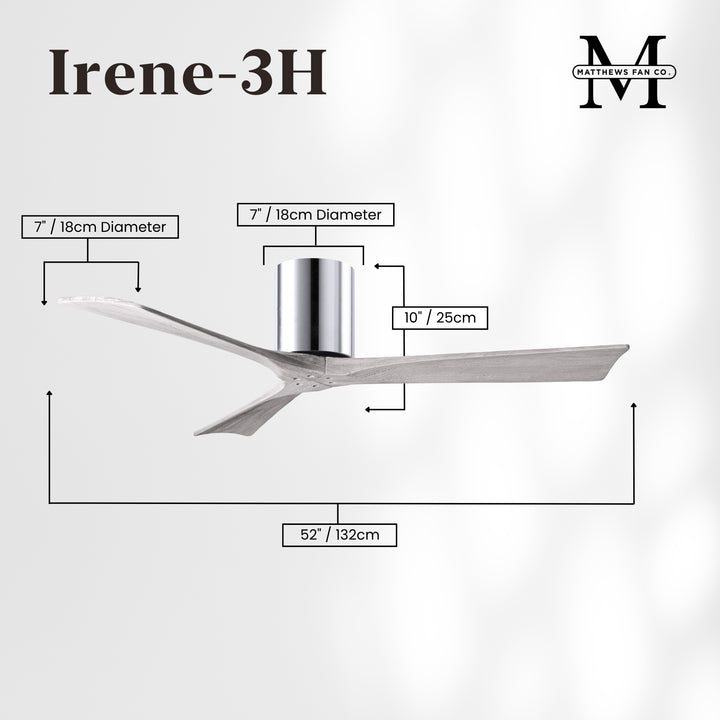 Matthews Fan Company Irene-3H 52" Flush Mounted Ceiling Fan
