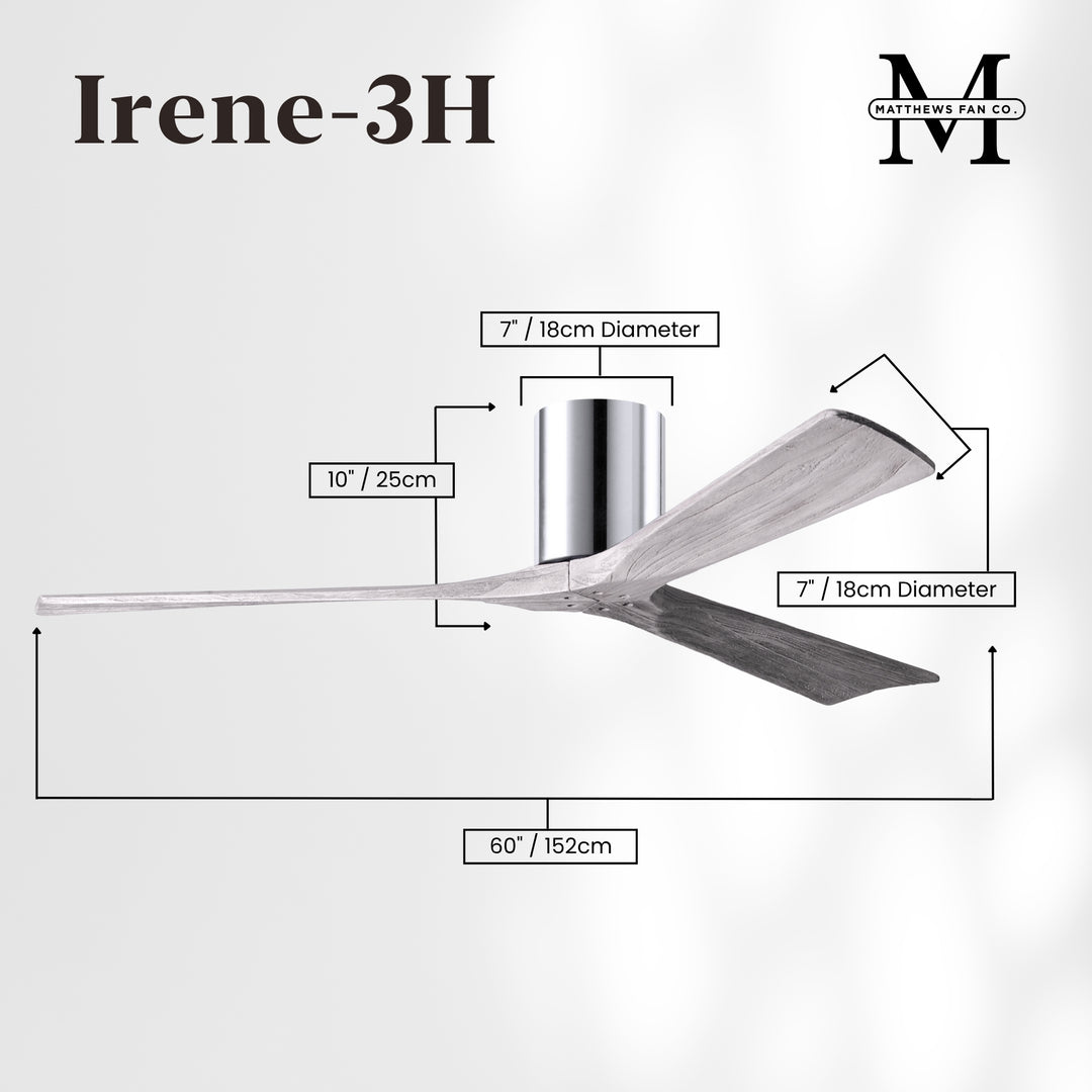 Matthews Fan Company Irene-3H 60" Flush Mounted Ceiling Fan