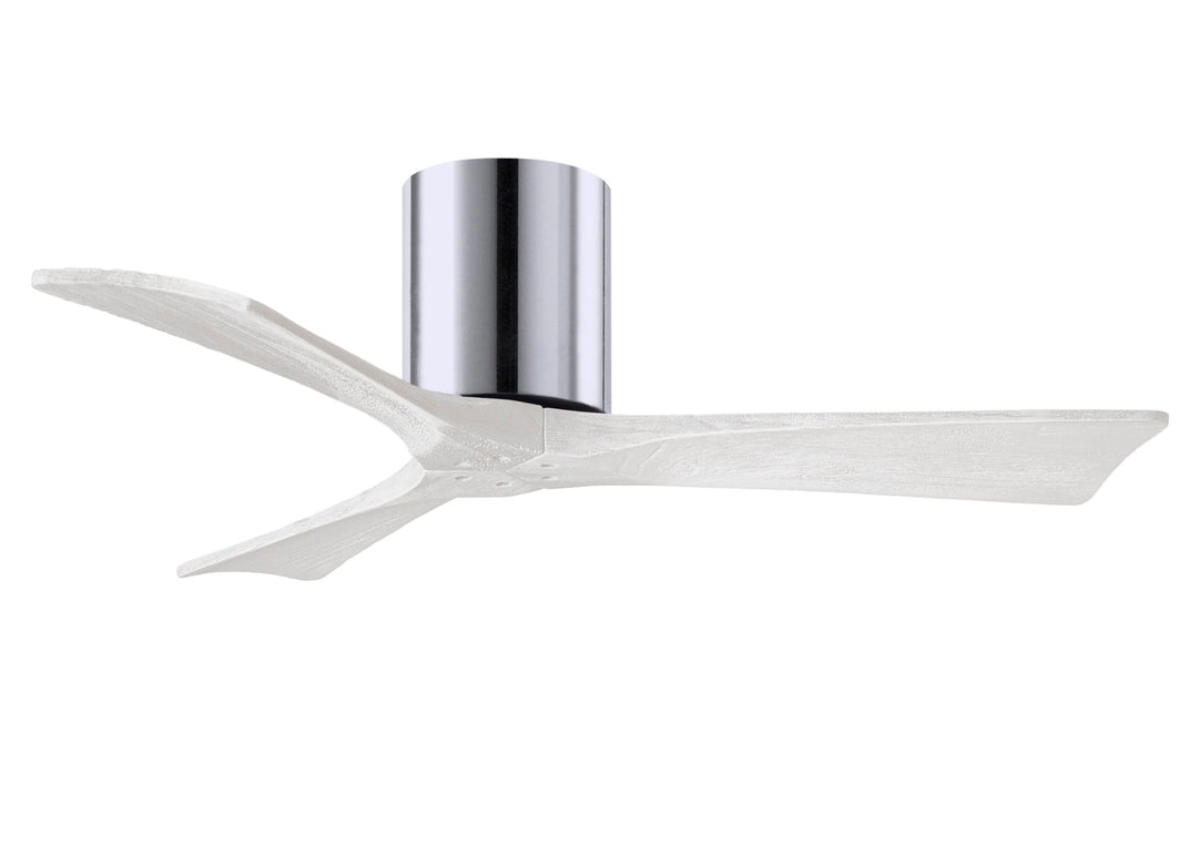 Matthews Fan Company Irene-3H 42" Flush Mounted Ceiling Fan Ceiling Hugger Fans Matthews Fan Company 42" Polished Chrome Matte White