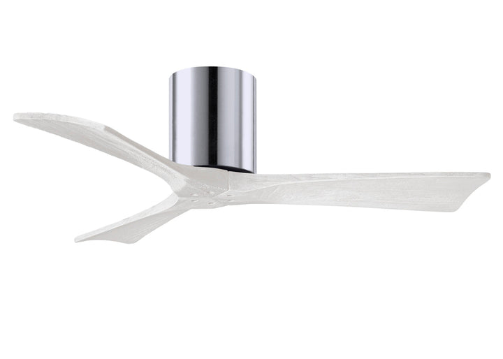 Matthews Fan Company Irene-3H 42" Flush Mounted Ceiling Fan Ceiling Hugger Fans Matthews Fan Company 42" Polished Chrome Matte White