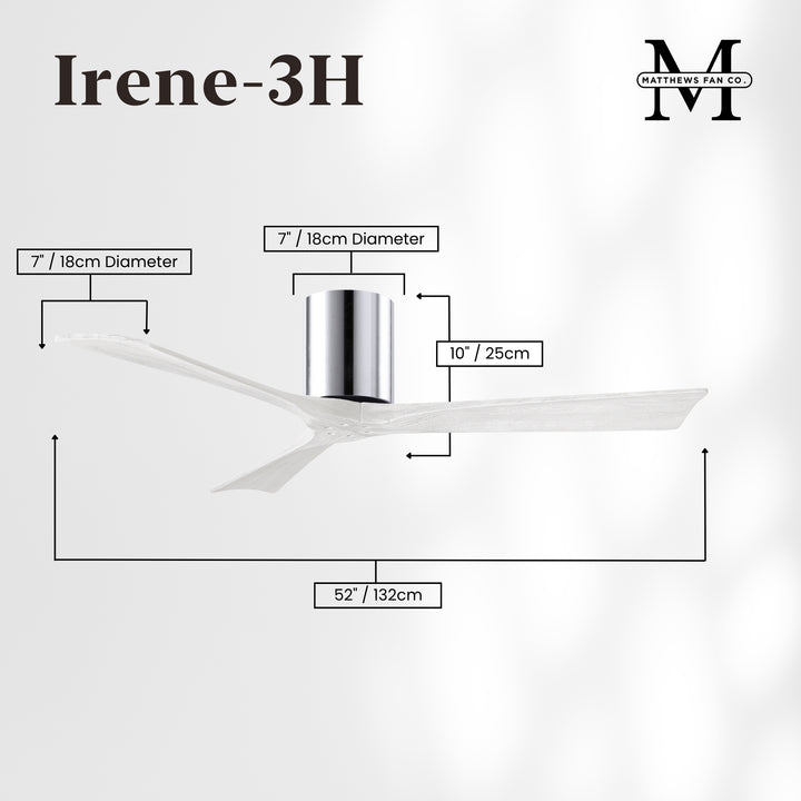 Matthews Fan Company Irene-3H 52" Flush Mounted Ceiling Fan