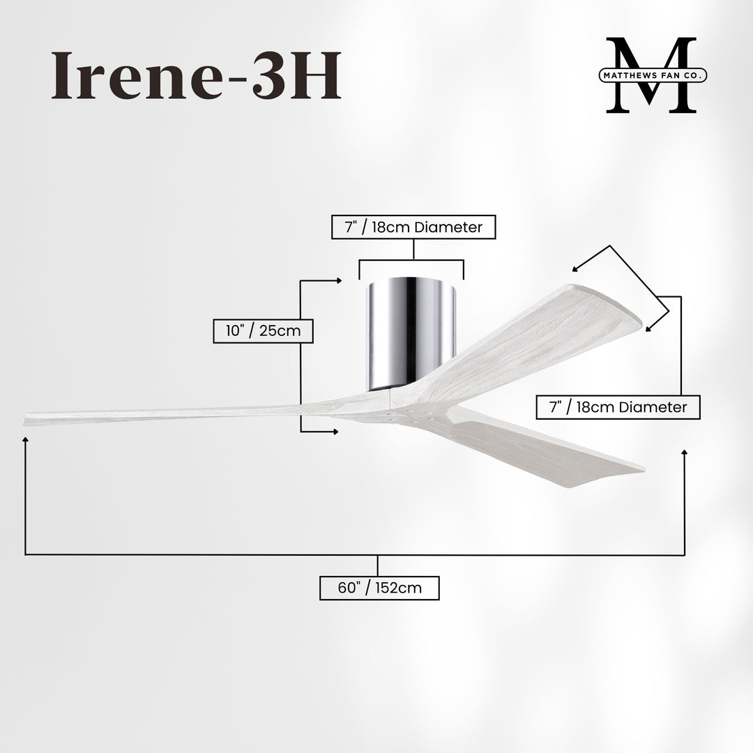 Matthews Fan Company Irene-3H 60" Flush Mounted Ceiling Fan
