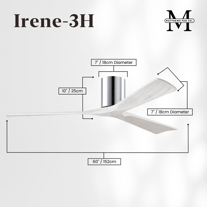 Matthews Fan Company Irene-3H 60" Flush Mounted Ceiling Fan