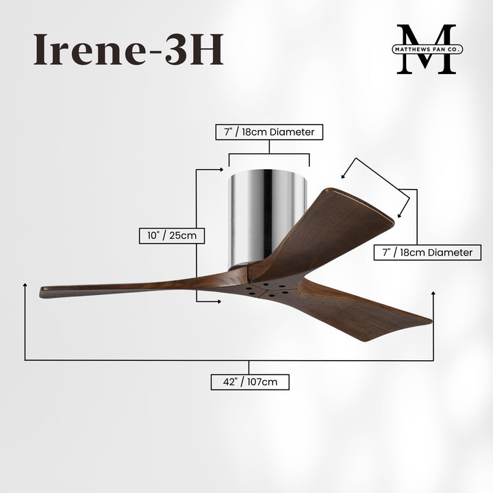 Matthews Fan Company Irene-3H 42" Flush Mounted Ceiling Fan