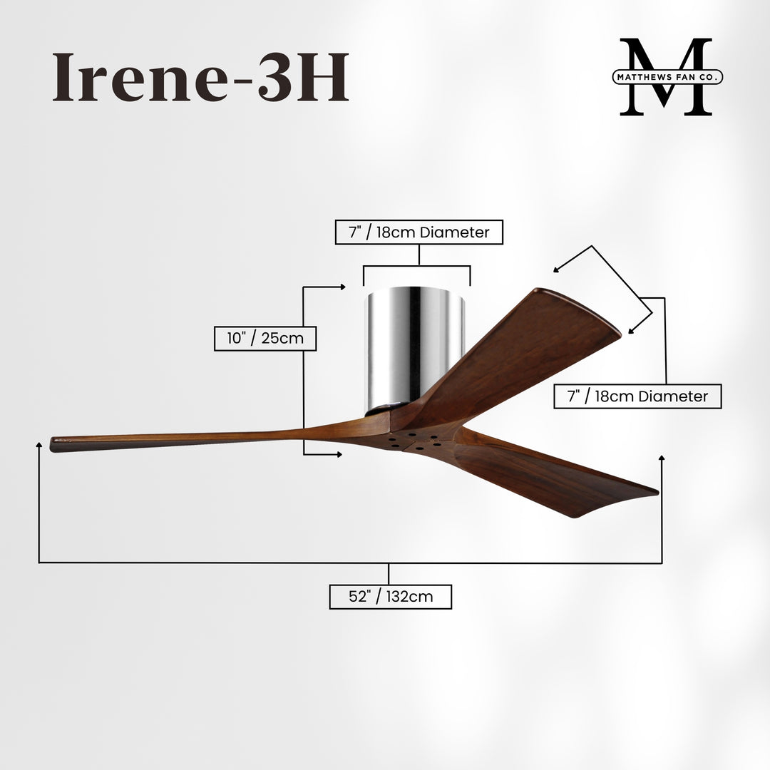 Matthews Fan Company Irene-3H 52" Flush Mounted Ceiling Fan