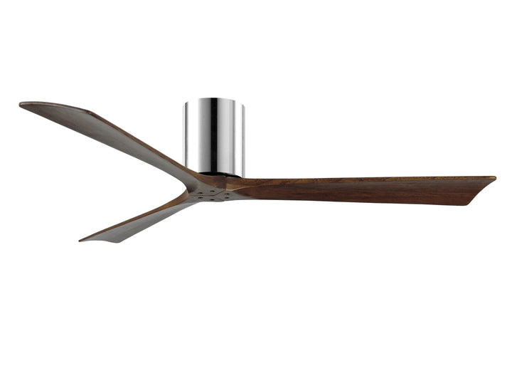 Matthews Fan Company Irene-3H 60" Flush Mounted Ceiling Fan Indoor Ceiling Fans Matthews Fan Company 60" Polished Chrome Walnut Tone