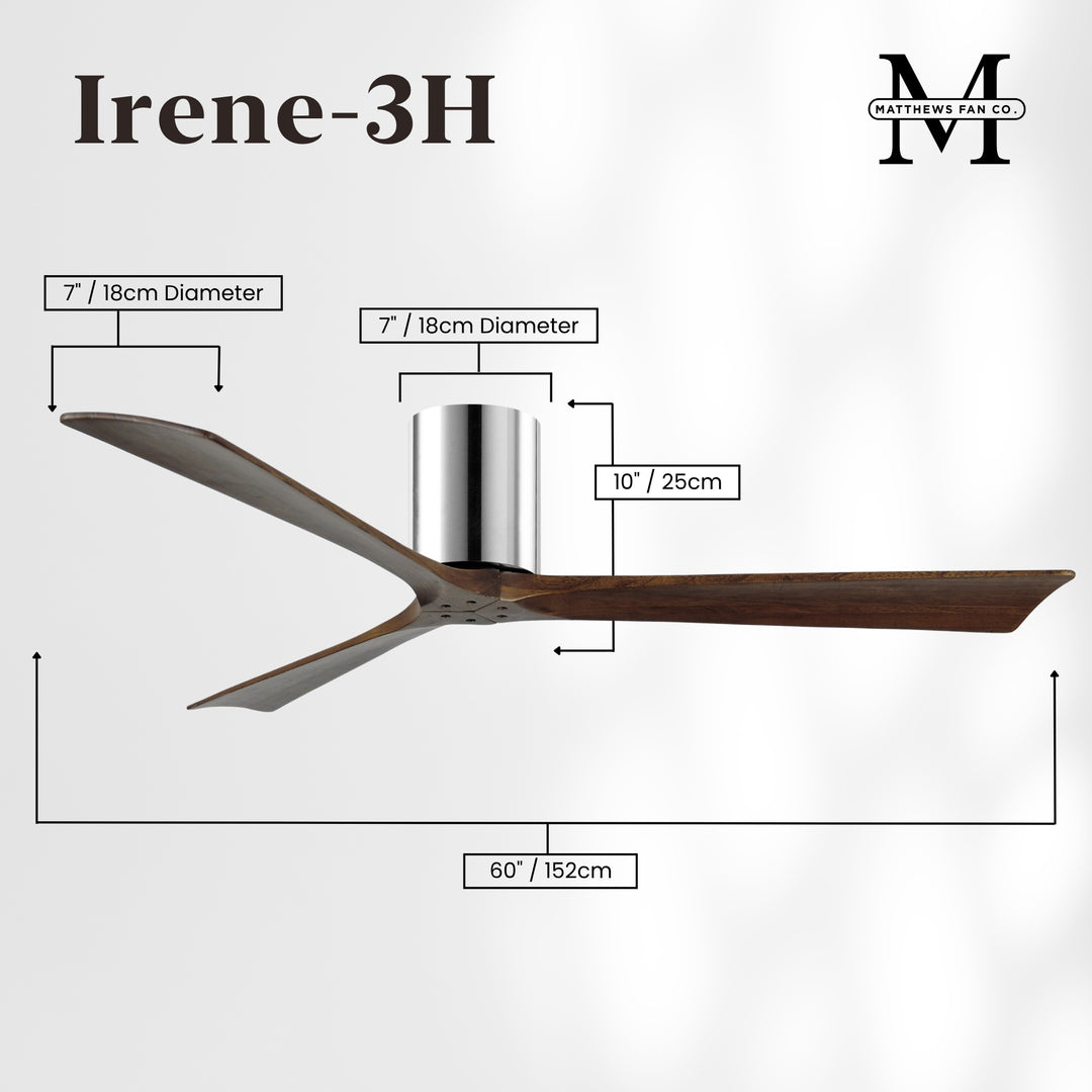 Matthews Fan Company Irene-3H 60" Flush Mounted Ceiling Fan