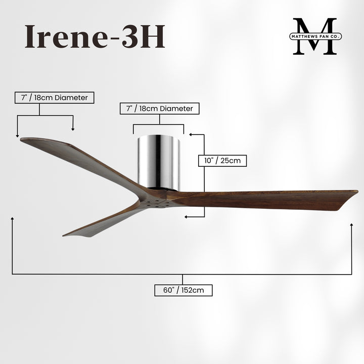 Matthews Fan Company Irene-3H 60" Flush Mounted Ceiling Fan