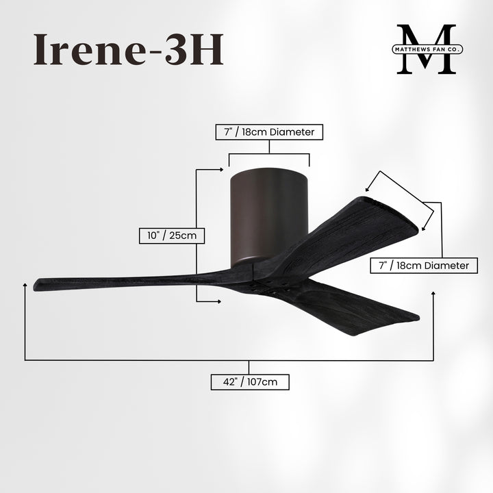 Matthews Fan Company Irene-3H 42" Flush Mounted Ceiling Fan