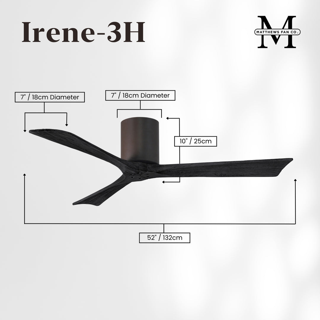 Matthews Fan Company Irene-3H 52" Flush Mounted Ceiling Fan