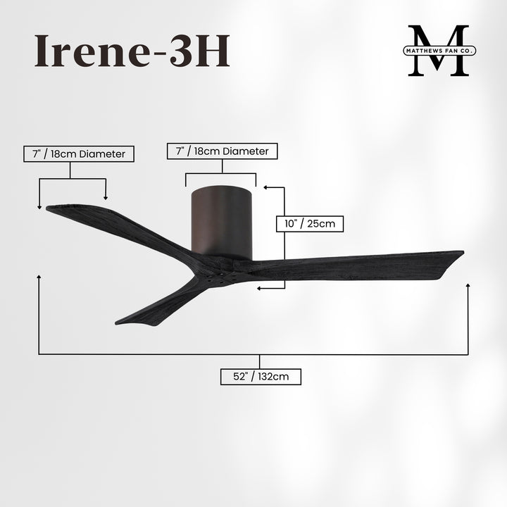 Matthews Fan Company Irene-3H 52" Flush Mounted Ceiling Fan