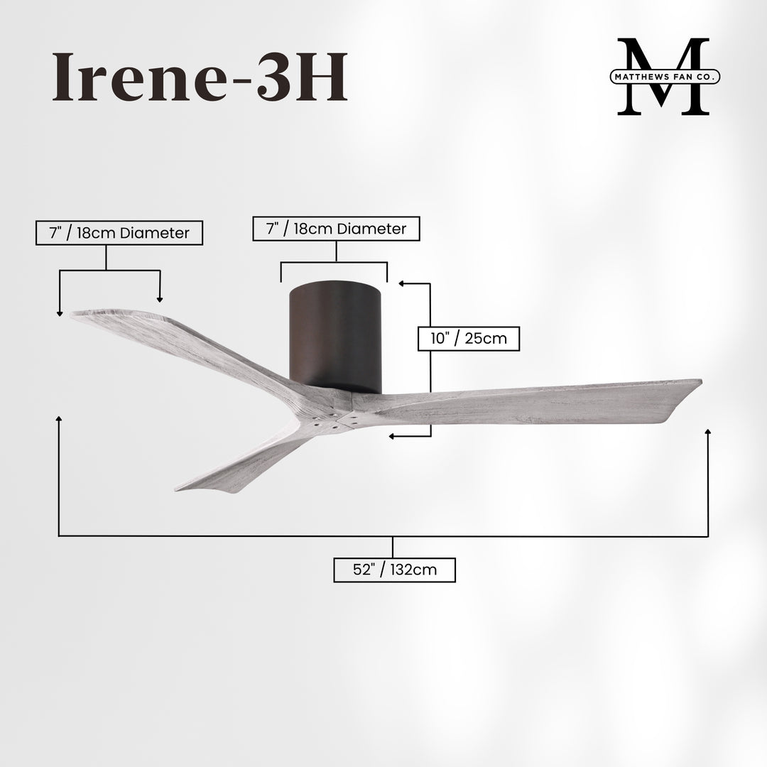 Matthews Fan Company Irene-3H 52" Flush Mounted Ceiling Fan