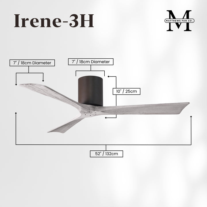Matthews Fan Company Irene-3H 52" Flush Mounted Ceiling Fan
