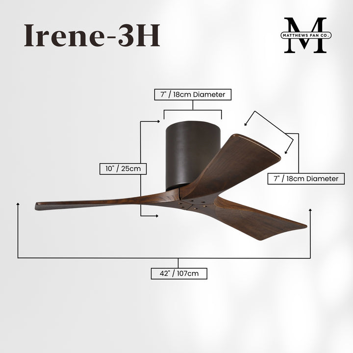 Matthews Fan Company Irene-3H 42" Flush Mounted Ceiling Fan