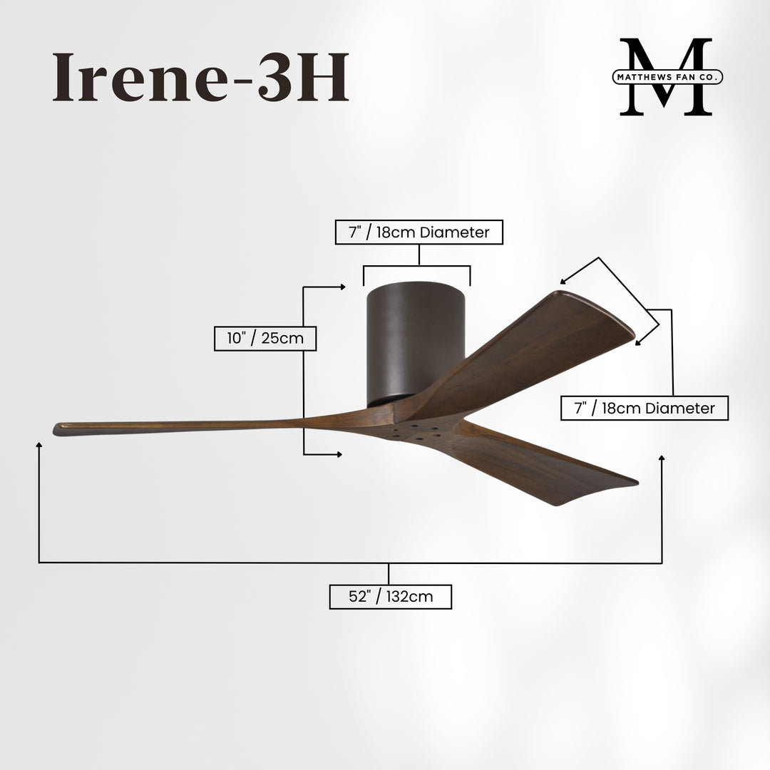 Matthews Fan Company Irene-3H 52" Flush Mounted Ceiling Fan