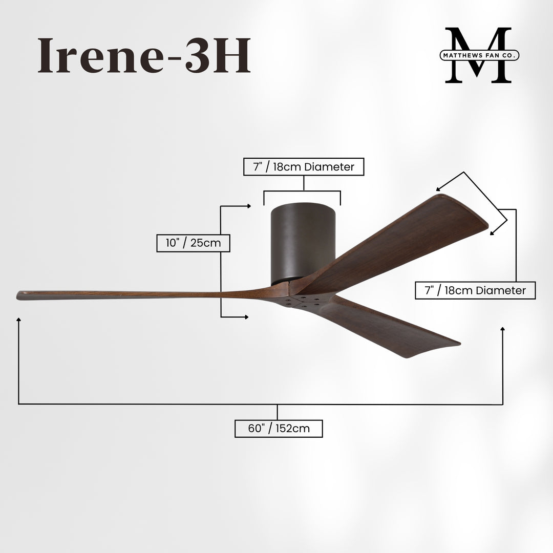 Matthews Fan Company Irene-3H 60" Flush Mounted Ceiling Fan