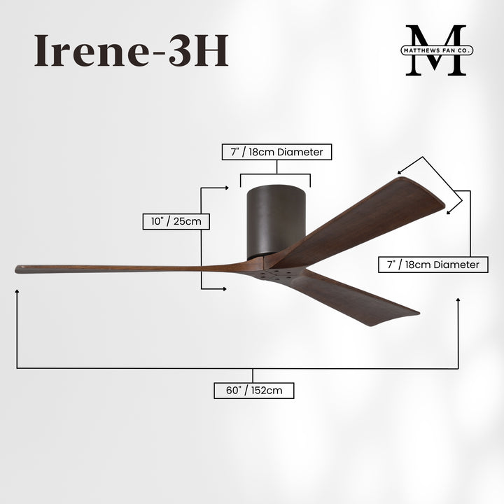 Matthews Fan Company Irene-3H 60" Flush Mounted Ceiling Fan