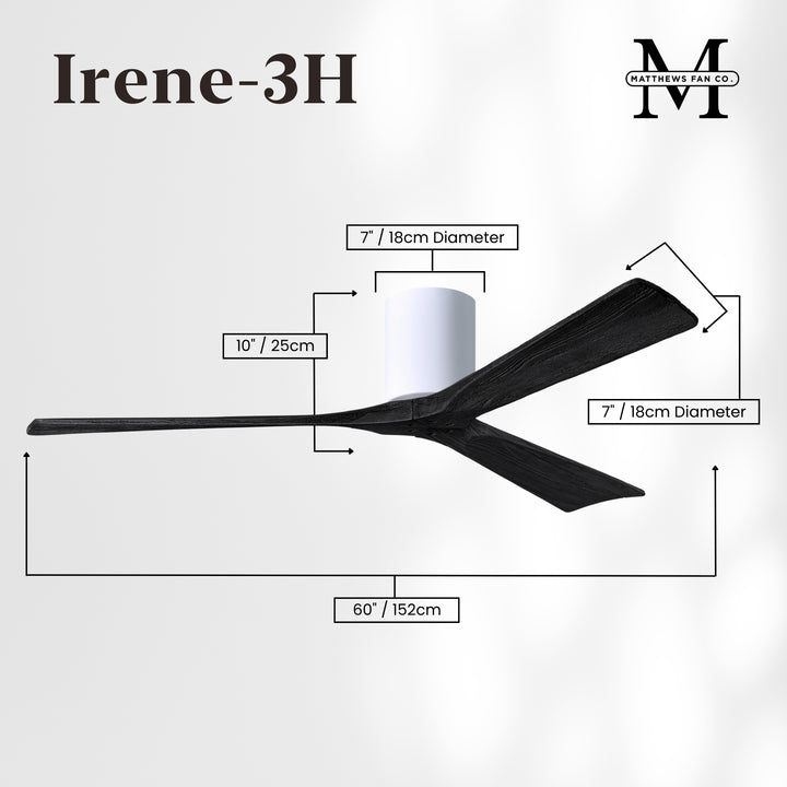 Matthews Fan Company Irene-3H 60" Flush Mounted Ceiling Fan