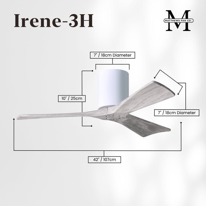 Matthews Fan Company Irene-3H 42" Flush Mounted Ceiling Fan