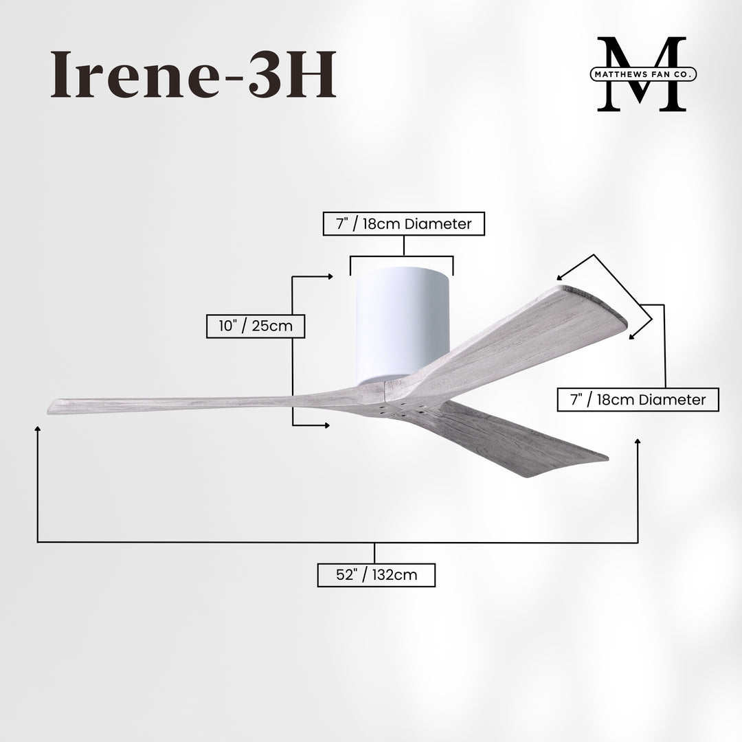 Matthews Fan Company Irene-3H 52" Flush Mounted Ceiling Fan
