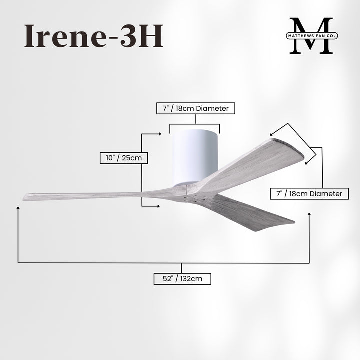 Matthews Fan Company Irene-3H 52" Flush Mounted Ceiling Fan