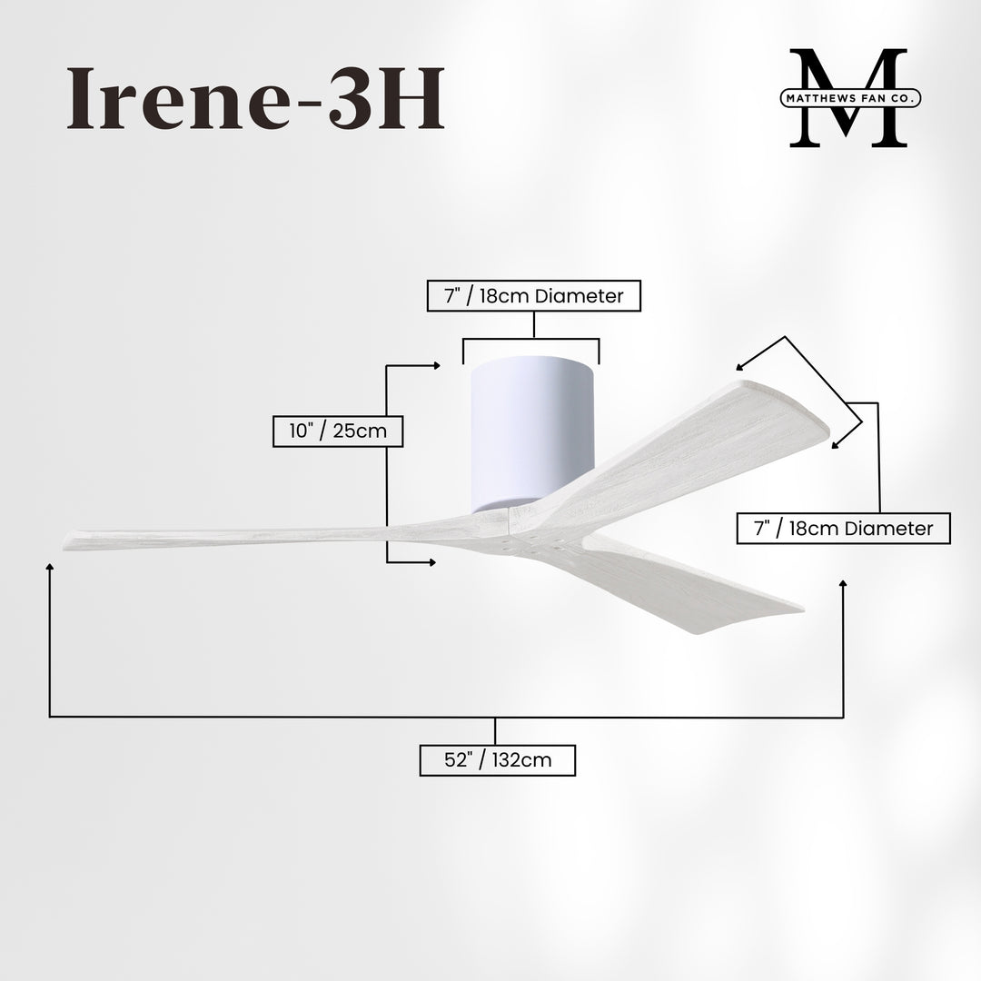 Matthews Fan Company Irene-3H 52" Flush Mounted Ceiling Fan