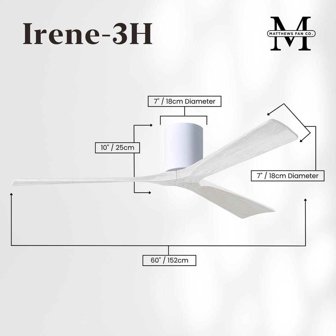 Matthews Fan Company Irene-3H 60" Flush Mounted Ceiling Fan