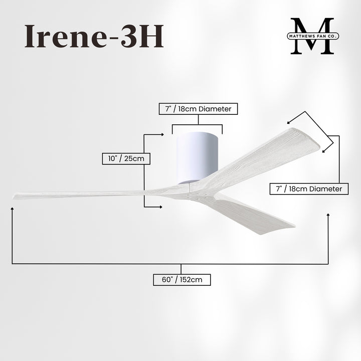 Matthews Fan Company Irene-3H 60" Flush Mounted Ceiling Fan