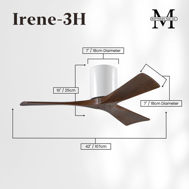 Matthews Fan Company Irene-3H 42" Flush Mounted Ceiling Fan