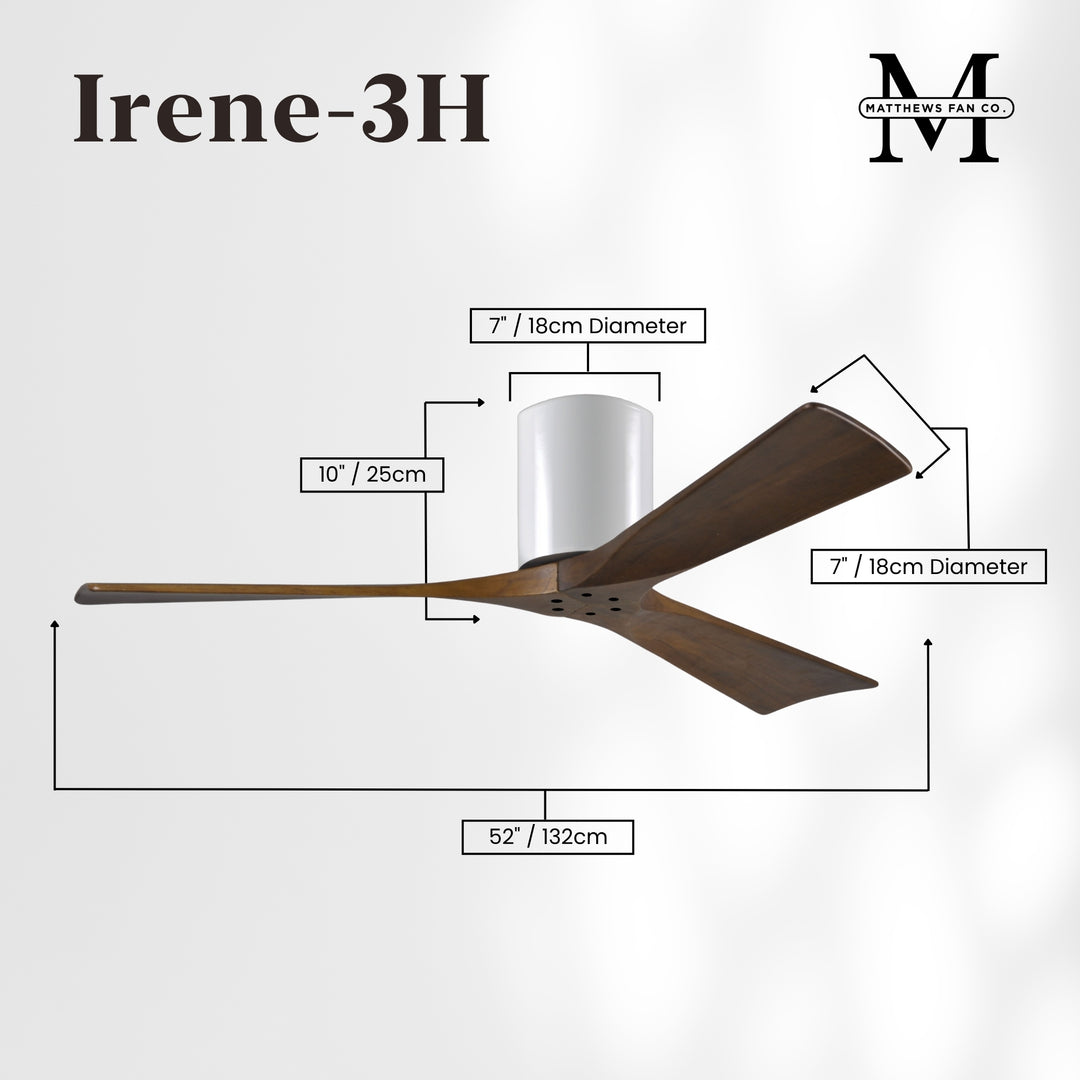Matthews Fan Company Irene-3H 52" Flush Mounted Ceiling Fan