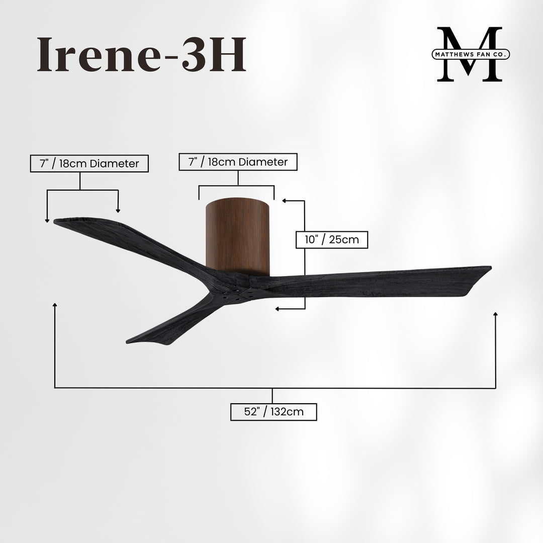 Matthews Fan Company Irene-3H 52" Flush Mounted Ceiling Fan