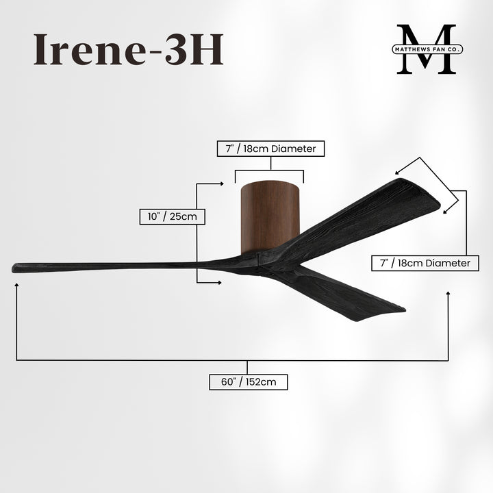 Matthews Fan Company Irene-3H 60" Flush Mounted Ceiling Fan