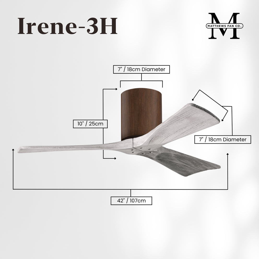 Matthews Fan Company Irene-3H 42" Flush Mounted Ceiling Fan